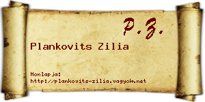Plankovits Zilia névjegykártya